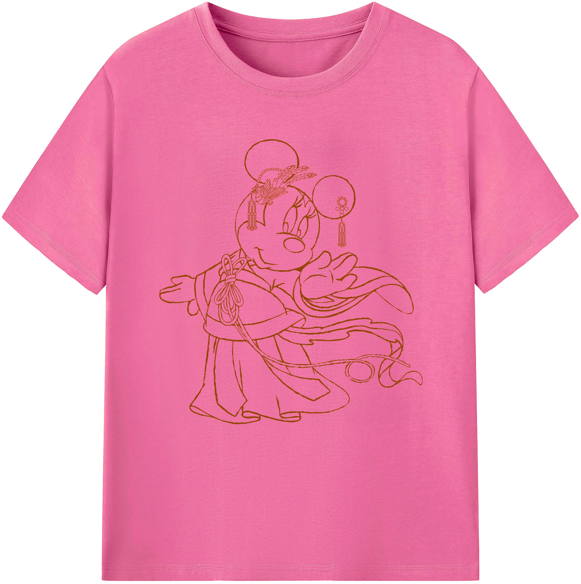 （画像用） ミッキーマウス Mickey Mouse レディースカジュアルプリントTシャツ（綿100％）
